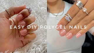 EASY DIY SHORT POLYGEL NAILS  NAIL TUTORIALS FOR BEGINNERS  STORYTIME POLYGEL [upl. by Acisej446]