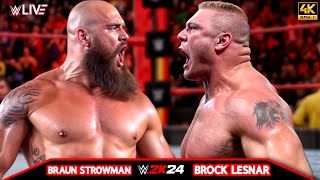 Brock Lesnar vs Braun Strowman  Extreme Rules  WRESTLEMANIA 39 DAY  WWE August 82024 4K60FPS [upl. by Aziul520]