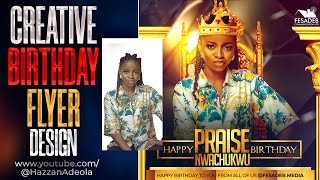 Creative Birthday Flyer Design In Photoshop  2023 [upl. by Ahsoem]