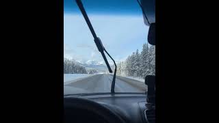 Driving Through Snowy Banff Mountains  Winter Wonderland in Alberta [upl. by Wynny]