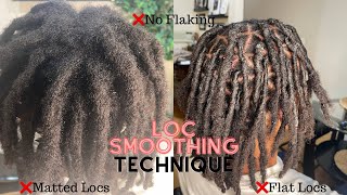 Loc Retwist Tutorial Featuring New Smoothing Technique  ❌Matted Locs  ❌Flat Locs  ❌No Flaking [upl. by Tarsus]