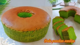 lembutnya tahan berhari hari resep bolu pandan santan 4 telur moist amp empuk [upl. by Getter]