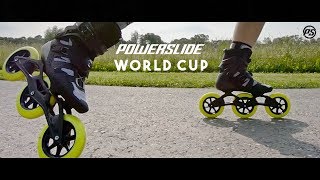 Powerslide WORLD CUP 2019 125mm 3 wheel racing inline skates [upl. by Nerek]