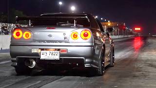 JDM Cars Drag Racing Compilation Skyline GTR R34 Supra MK4 3 Rotor Turbo RX7 EVO 6 [upl. by Aicined]