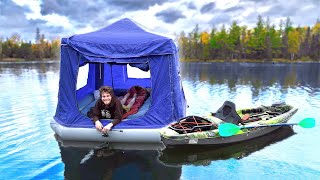 Solo Camping 24 Hours In A Floating Tent [upl. by Terces]