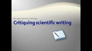 Critiquing Scientific Writing [upl. by Estell590]