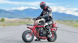 1000cc Swapped Mini Bike First Drive [upl. by Ztirf]