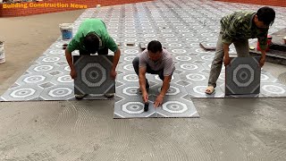 Great Skills To Build A Professional Large Outdoor Playground Using Patterned Ceramic Tiles [upl. by Enailil]