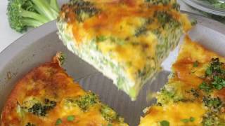 Crustless Broccoli Cheddar Quiche Recipe [upl. by Noelle598]