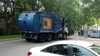 Front Loader Garbage Truck Emptying Garbage Bins [upl. by Skilken]