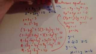 Simultaneous equations linear and nonlinear  Corbettmaths [upl. by Tinor277]