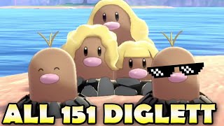 🔍 ALL 151 DIGLETT amp Where To Find Them In Isle of Armor  Pokemon Sword and Shield Diglett Guide [upl. by Ahsaekal]