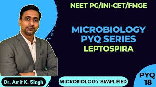 NEET PGINICET FMGE Microbiology PYQ SeriesPYQ 18 Leptospira Weils Disease [upl. by Linnell]