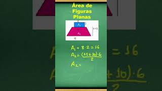 Área de Figuras Planas  Retângulo e Trapézio ProfLuisCarlos geometriaplana matemática [upl. by Enelyak]