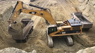 Caterpillar 385C Excavator Loading Trucks For Three Hours Non Stop  Mega Machines Movie [upl. by Chrotoem724]