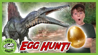 Dinosaur Easter Egg Hunt Mystery Dino Hunt TRex Ranch [upl. by Llehctim254]