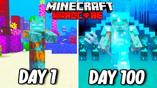 I Survived 100 Days as a DROWNED in Hardcore Minecraft Minecraft Hardcore 100 Days [upl. by Heymann12]