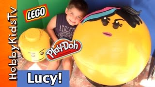 Mega GIANT Wildstyle LEGO PlayDoh EGG Surprise HobbyKidsTV [upl. by Oiramad642]