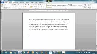 Dragon Professional Individual 14  Feature Demo Auto Text [upl. by Narmis]