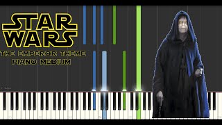 Emperor palpatine theme from Star wars  Medium mode Piano Tutorial Midi visualizer [upl. by Erde489]