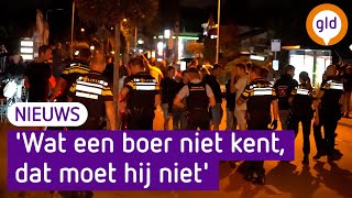 Politie veegt straat schoon bij demonstratie Harskamp [upl. by Hcurab297]