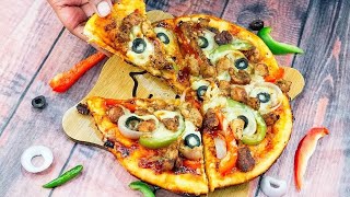 Easy Pizza Making  Pan Pizza  চুলায় তৈরি পিজ্জা [upl. by Hannahoj]