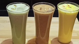 Three Healthy Milk shake Recipe  Badam Pista Dates Milk shake Recipes [upl. by Woolley]