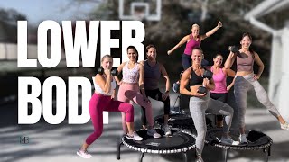 45 MIN Trampoline Lower Body  Rebounding Strength Workout with Dumbbells [upl. by Ylac]