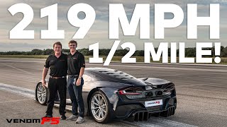 219 MPH Standing Half Mile Venom F5 Test Run [upl. by Starla]