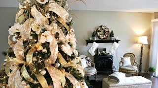 Golden Magnolia Christmas Tree  How To Decorate A Christmas Tree [upl. by Mayer]