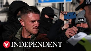 Tommy Robinson leads protesters on march around Chinatown [upl. by Leiria]