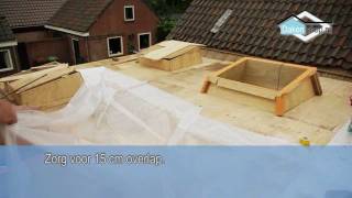 Dakenshop EPDM dakbedekking voorbereiding handleiding EPDM verwerking  PE folie  isolatie [upl. by Lorie]