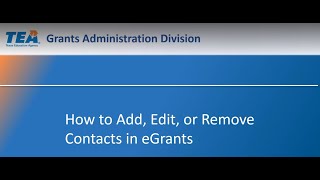 How to Add Edit or Remove Contacts in eGrants [upl. by Emarej]