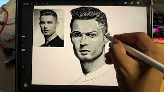 How to using Procreate pro to making the CR7 Art so easy and look so cool and look like rial person [upl. by Svirad]