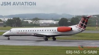 Loganair ERJ145 Arrival to Glasgow from Londonderry  GLA Spotting  JSM Aviation [upl. by Stulin345]