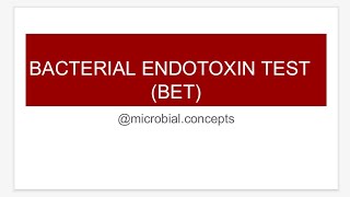 Bacterial endotoxin test Limulus amebocyte lysate test BETLAL [upl. by Kacerek137]