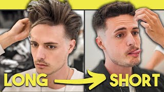 3 Haircuts From Long To Short  Slickback Textured Quiff Mullet Short Fringe  4 Mens Hairstyles [upl. by Hekker]