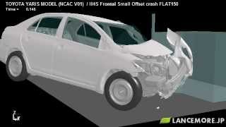 LSDYNA Sample Model No260 Frontal Small Overlap Crash Test [upl. by Oam]