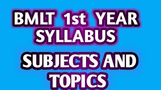 BMLT 1st Year Syllabus  BMLT  Lab Technician [upl. by Hgielyak]