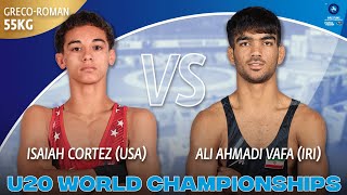 Isaiah CORTEZ USA vs Ali AHMADI VAFA IRI  U20 World Championships 2024  Gold Medal  GR 55Kg [upl. by Shandee]