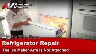 Amana Refrigerator Repair  Ice Maker Arm Is Not Attached  Ice Maker [upl. by Bronwyn]