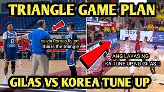 GILAS VS KOREA KASADO NA SA TUNE UP GAME COACH TIM GAGAMITIN ANG TRIANGLE [upl. by Neira]