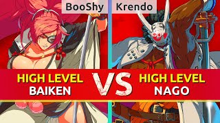 GGST ▰ BooShy Baiken vs Krendo Nagoriyuki High Level Gameplay [upl. by Mira34]