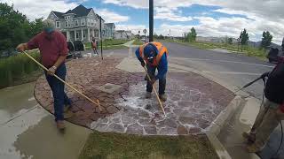 Applying Sanded Epoxy Paving Grout from Stone Paving Technologies [upl. by Shaer]