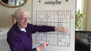 Sudoku Tutorial 62 How to spot an X wing using rows and then knowing what to do [upl. by Alyak]