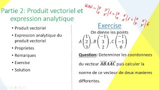 Le produit vectoriel de deux vecteurs  expression analytique terminale Spé [upl. by Hplar120]