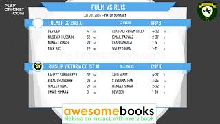 Fulmer CC 2nd XI v Ruislip Victoria CC 1st XI [upl. by Nanreh]