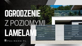 Poziome ogrodzenie domu jednorodzinnego w kolorze antracyt Nowoczesne poziome ogrodzenie AL05 [upl. by Omar]