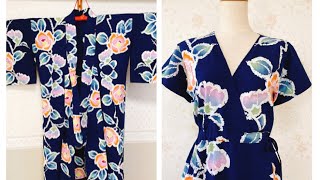 浴衣から作るカシュクールワンピース♪ Make a beautiful dress from a yukata [upl. by Jentoft]