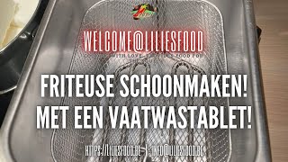 Friteuse schoonmaken met één vaatwastablet is een GAMECHANGER [upl. by Nalyr]